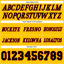 Load image into Gallery viewer, Custom Gold Black-Red Authentic Throwback Basketball Shorts