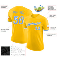 Load image into Gallery viewer, Custom Gold Light Blue-White Performance T-Shirt