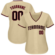 Load image into Gallery viewer, Custom Sand Crimson-Black Authentic Baseball Jersey