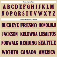 Load image into Gallery viewer, Custom Sand Navy-Red Authentic Baseball Jersey