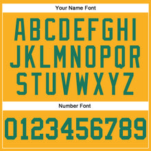 Load image into Gallery viewer, Custom Gold Kelly Green-White Mesh Authentic Throwback Football Jersey