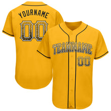 Load image into Gallery viewer, Custom Gold Black-White Authentic Drift Fashion Baseball Jersey