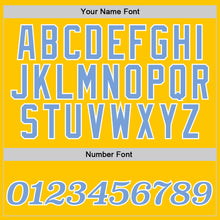 Load image into Gallery viewer, Custom Stitched Gold Light Blue-White Sports Pullover Sweatshirt Hoodie