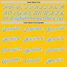 Load image into Gallery viewer, Custom Stitched Gold Light Blue-White Sports Pullover Sweatshirt Hoodie