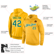 Load image into Gallery viewer, Custom Stitched Gold Kelly Green-White Sports Pullover Sweatshirt Hoodie