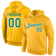 Load image into Gallery viewer, Custom Stitched Gold Kelly Green-White Sports Pullover Sweatshirt Hoodie