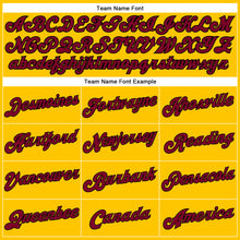 Load image into Gallery viewer, Custom Gold Black Pinstripe Maroon-Black Authentic Basketball Jersey