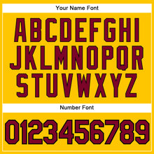 Load image into Gallery viewer, Custom Gold Black Pinstripe Maroon-Black Authentic Basketball Jersey