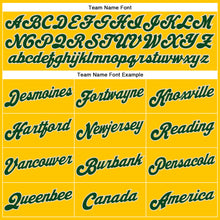 Load image into Gallery viewer, Custom Gold Black Pinstripe Green-Cream Authentic Basketball Jersey