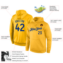 Load image into Gallery viewer, Custom Stitched Gold Royal Sports Pullover Sweatshirt Hoodie
