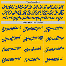 Load image into Gallery viewer, Custom Stitched Gold Royal Sports Pullover Sweatshirt Hoodie