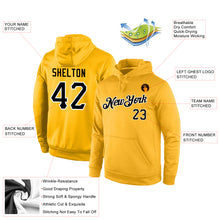 Load image into Gallery viewer, Custom Stitched Gold Black-White Sports Pullover Sweatshirt Hoodie