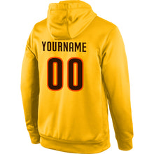 Load image into Gallery viewer, Custom Stitched Gold Brown-Orange Sports Pullover Sweatshirt Hoodie