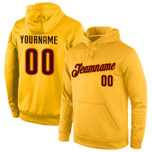 Load image into Gallery viewer, Custom Stitched Gold Brown-Orange Sports Pullover Sweatshirt Hoodie