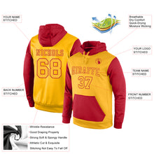 Load image into Gallery viewer, Custom Stitched Gold Gold-Red Sports Pullover Sweatshirt Hoodie