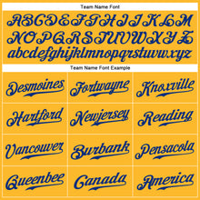 Load image into Gallery viewer, Custom Gold Royal Authentic Baseball Jersey