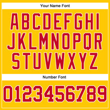 Load image into Gallery viewer, Custom Gold Red-White Authentic Throwback Basketball Jersey