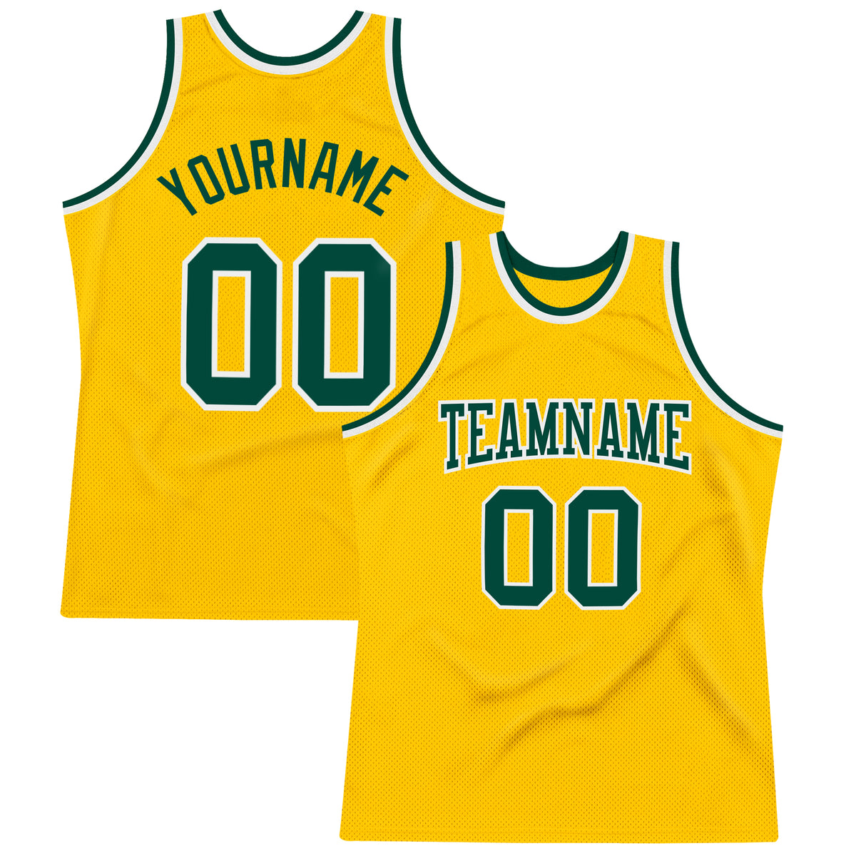 Custom Gold GreenWhite Authentic Throwback Basketball Jersey Sale Fcustom