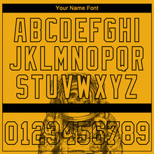 Load image into Gallery viewer, Custom Gold Gold-Black 3D Pattern Design Astronaut Authentic Baseball Jersey