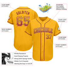 Load image into Gallery viewer, Custom Gold Crimson-Cream Authentic Drift Fashion Baseball Jersey