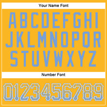 Load image into Gallery viewer, Custom Gold Light Blue-White Authentic Drift Fashion Baseball Jersey