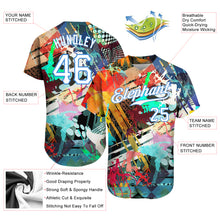 Load image into Gallery viewer, Custom Graffiti Colored Abstract Pattern White-Light Blue 3D Authentic Baseball Jersey