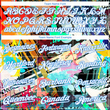 Load image into Gallery viewer, Custom Graffiti Colored Abstract Pattern White-Light Blue 3D Authentic Baseball Jersey