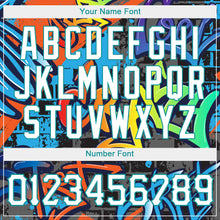 Load image into Gallery viewer, Custom Graffiti Geometric Pattern White-Teal 3D Authentic Baseball Jersey