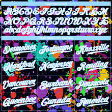 Load image into Gallery viewer, Custom Splashes Graffiti Pattern White-Light Blue 3D Authentic Baseball Jersey