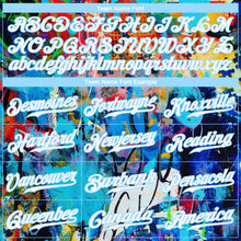 Load image into Gallery viewer, Custom Abstract Graffiti White-Light Blue 3D Authentic Baseball Jersey