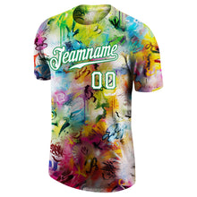 Load image into Gallery viewer, Custom Graffiti Pattern White-Kelly Green 3D Performance T-Shirt