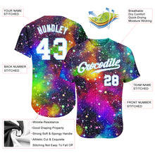 Load image into Gallery viewer, Custom Galactic White-Light Blue 3D Authentic Baseball Jersey