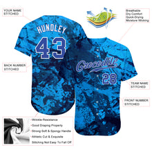 Load image into Gallery viewer, Custom Graffiti Pattern Royal-White 3D Authentic Baseball Jersey