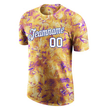 Load image into Gallery viewer, Custom Splashes Graffiti Pattern White-Royal 3D Performance T-Shirt