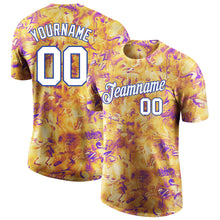 Load image into Gallery viewer, Custom Splashes Graffiti Pattern White-Royal 3D Performance T-Shirt