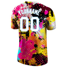 Load image into Gallery viewer, Custom Graffiti Bright Psychedelic Pattern White-Light Blue 3D Performance T-Shirt