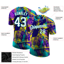 Load image into Gallery viewer, Custom Graffiti Abstract Urban Pattern White-Aqua 3D Performance T-Shirt