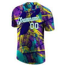 Load image into Gallery viewer, Custom Graffiti Abstract Urban Pattern White-Aqua 3D Performance T-Shirt