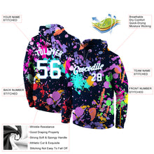 Load image into Gallery viewer, Custom Stitched Splashes Graffiti Pattern White-Light Blue 3D Sports Pullover Sweatshirt Hoodie
