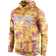 Load image into Gallery viewer, Custom Stitched Splashes Graffiti Pattern White-Royal 3D Sports Pullover Sweatshirt Hoodie