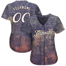 Load image into Gallery viewer, Custom Graffiti Pattern White-Black 3D Sky's The Limit Authentic Baseball Jersey