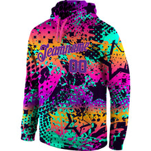 Load image into Gallery viewer, Custom Stitched Graffiti Pattern Purple-Pink 3D Sports Pullover Sweatshirt Hoodie