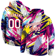 Load image into Gallery viewer, Custom Stitched Graffiti Pattern White-Red 3D Sports Pullover Sweatshirt Hoodie