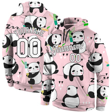 Load image into Gallery viewer, Custom Stitched Graffiti Pattern White-Black 3D Panda Sports Pullover Sweatshirt Hoodie