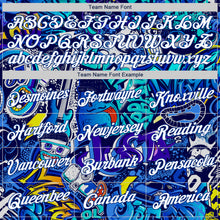 Load image into Gallery viewer, Custom Stitched Graffiti Pattern White-Royal 3D Sports Pullover Sweatshirt Hoodie
