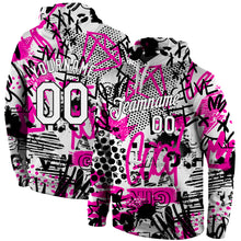 Load image into Gallery viewer, Custom Stitched Graffiti Pattern White-Black 3D Sports Pullover Sweatshirt Hoodie