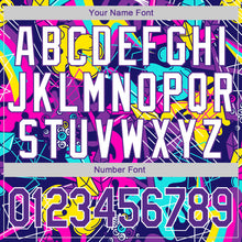 Load image into Gallery viewer, Custom Stitched Graffiti Pattern Purple-White 3D Sports Pullover Sweatshirt Hoodie