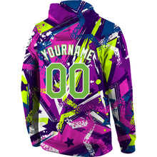 Load image into Gallery viewer, Custom Stitched Graffiti Pattern Neon Green-White 3D Sports Pullover Sweatshirt Hoodie
