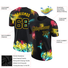 Load image into Gallery viewer, Custom Graffiti Pattern Black-Gold 3D Performance T-Shirt