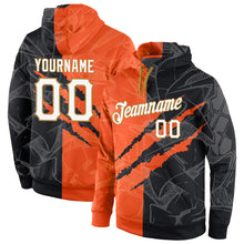 Load image into Gallery viewer, Custom Stitched Graffiti Pattern White-Old Gold 3D Sports Pullover Sweatshirt Hoodie